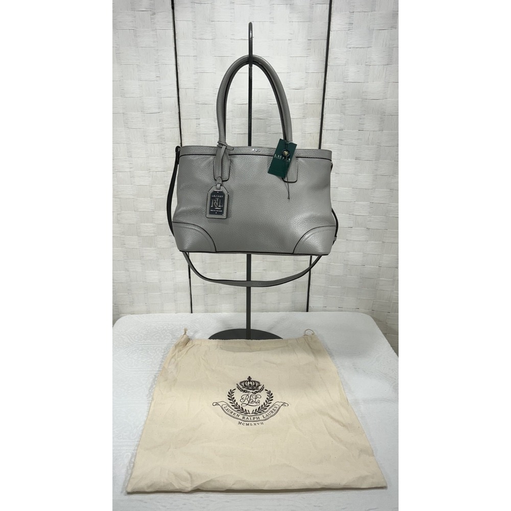 Ralph Lauren Fairfield City Shopper Dove Gray purse womens